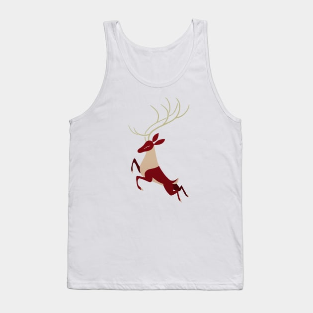 Red Deer Tank Top by sketchinthoughts